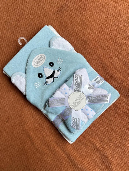 Kids Essentials Baby Bath Towel with 5 Face Towels