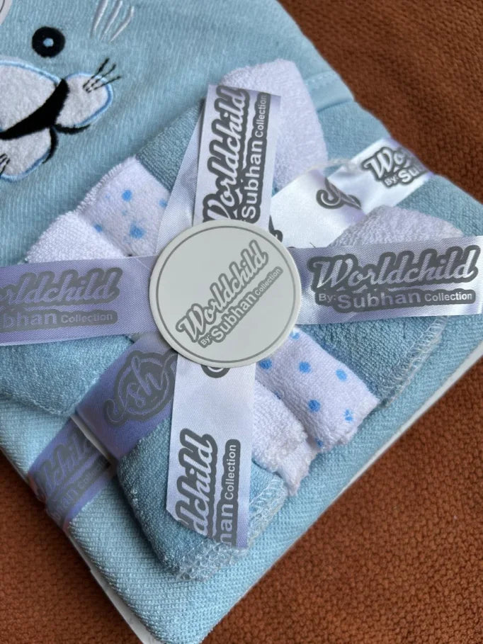 Kids Essentials Baby Bath Towel with 5 Face Towels
