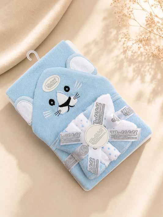 Kids Essentials Baby Bath Towel with 5 Face Towels