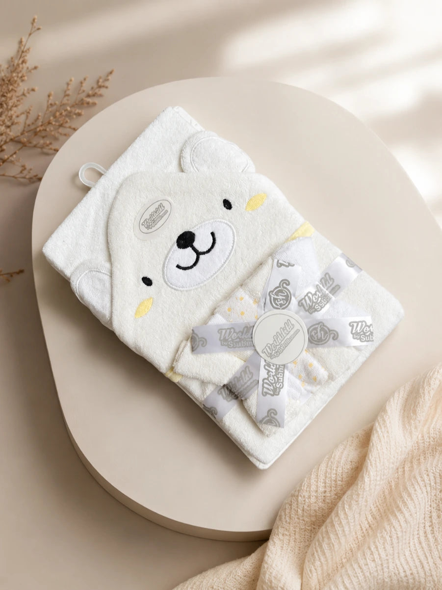 Kids Essentials Baby Bath Towel with 5 Face Towels