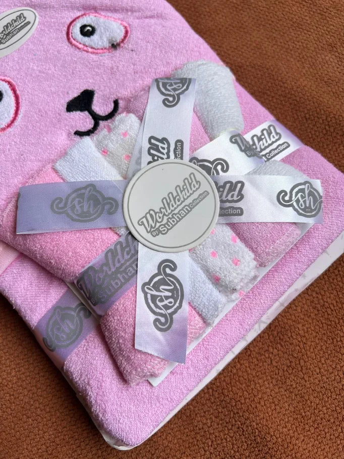 Kids Essentials Baby Bath Towel with 5 Face Towels