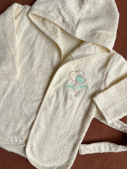 Kids Essentials Soft Hooded Baby Bathrobe with Belt