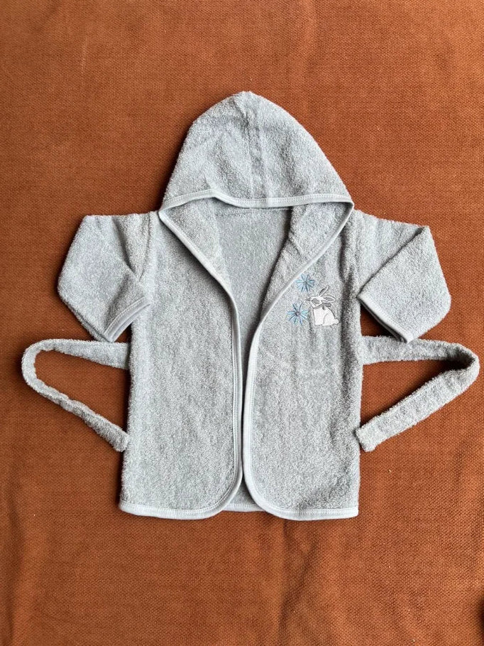 Kids Essentials Soft Hooded Baby Bathrobe with Belt