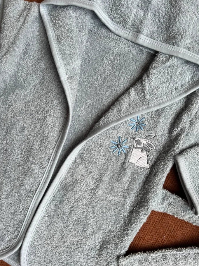 Kids Essentials Soft Hooded Baby Bathrobe with Belt