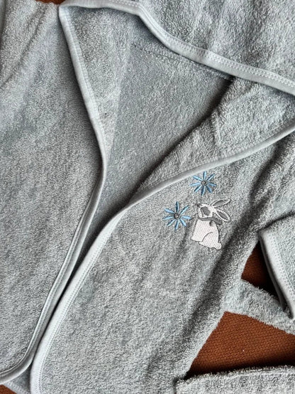 Kids Essentials Soft Hooded Baby Bathrobe with Belt