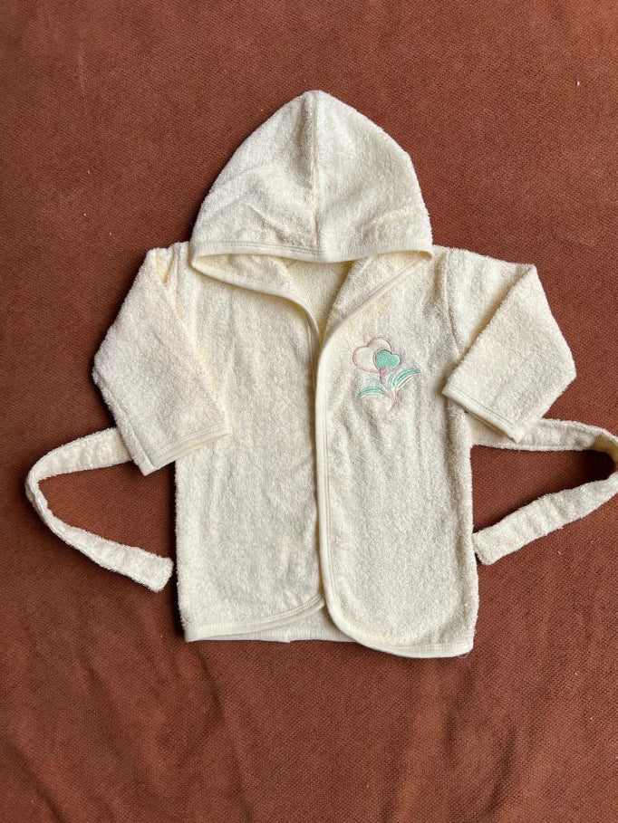 Kids Essentials Soft Hooded Baby Bathrobe with Belt
