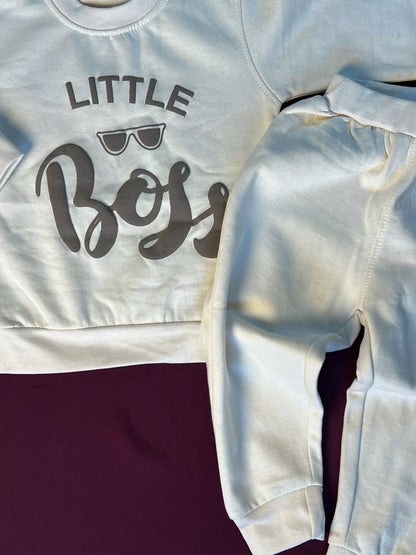 Warm Baby Winter Suit – Comfortable Outfit with Little Boss Print