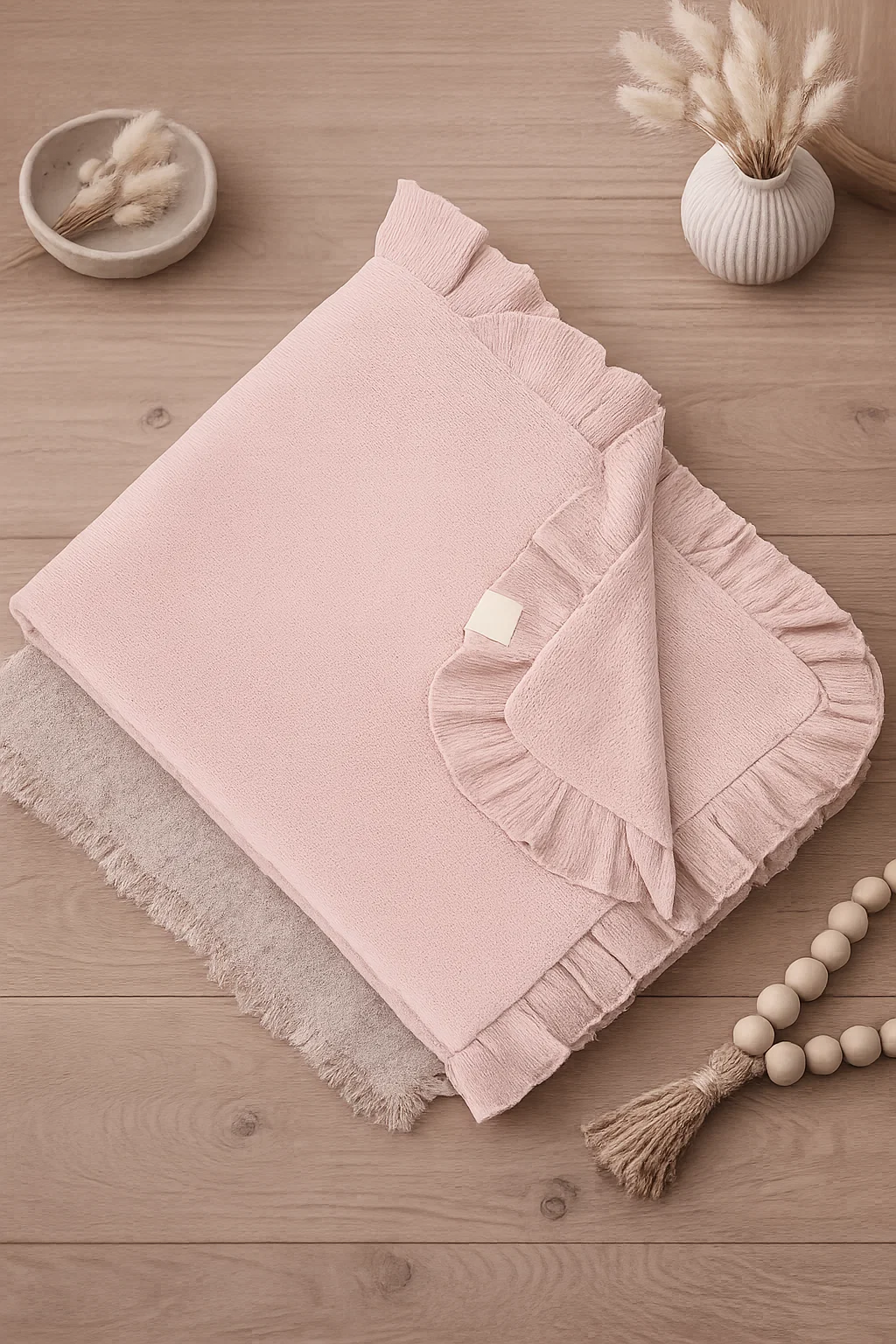 Premium Large Double-Sided Waffle Baby Blanket – Soft, Cozy & Breathable beige
