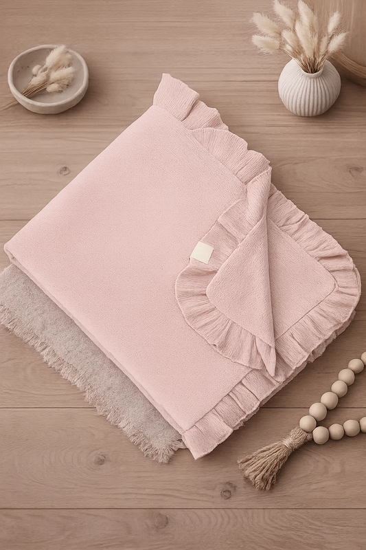 Premium Large Double-Sided Waffle Baby Blanket – Soft, Cozy & Breathable beige