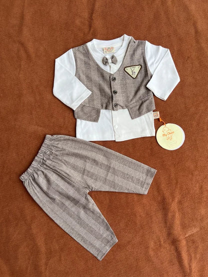 Little Gentleman Waistcoat Baby 2 Piece Outfit Set – Shirt & Trouser