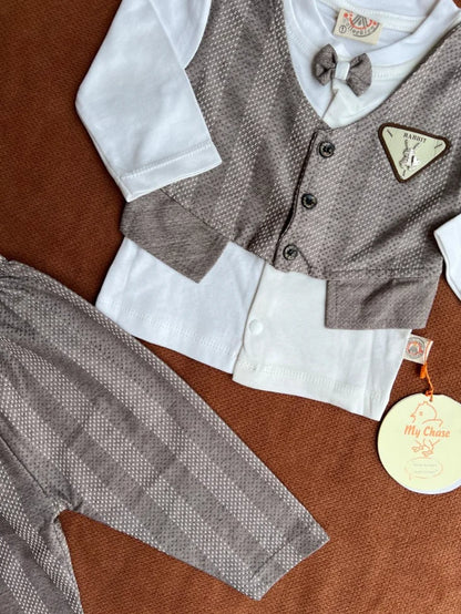 Little Gentleman Waistcoat Baby 2 Piece Outfit Set – Shirt & Trouser