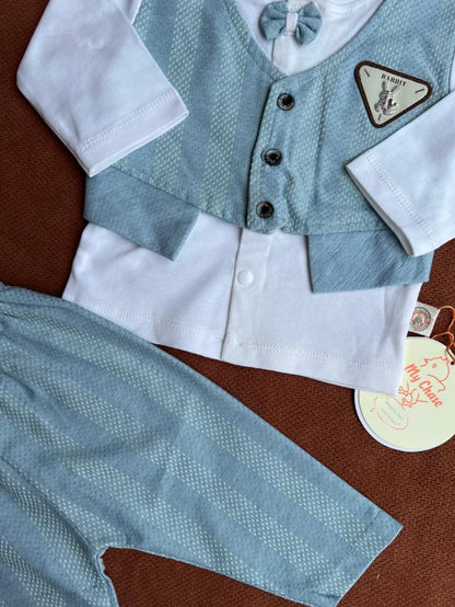 Little Gentleman Waistcoat Baby 2 Piece Outfit Set – Shirt & Trouser