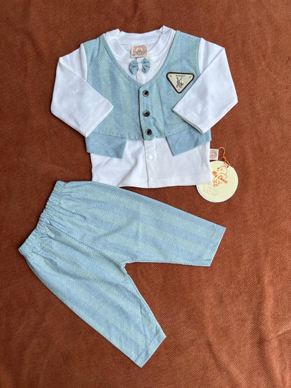 Little Gentleman Waistcoat Baby 2 Piece Outfit Set – Shirt & Trouser