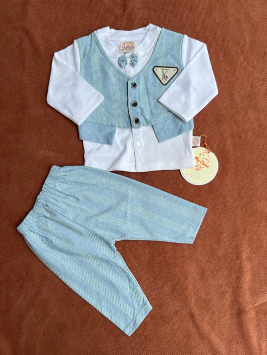 Little Gentleman Waistcoat Baby 2 Piece Outfit Set – Shirt & Trouser