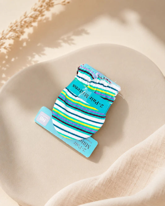 2 Pairs of Soft Cotton Mittens — Gentle Comfort for Tiny Hands