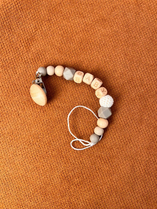 Mumlove Baby Pacifier Clip – Wooden & Silicone Soother Holder (BPA Free)