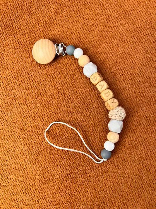 Mumlove Baby Pacifier Clip – Wooden & Silicone Soother Holder (BPA Free)