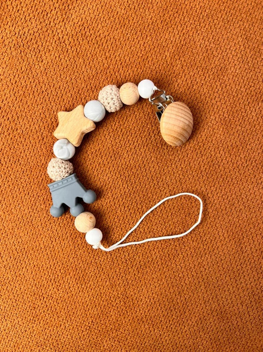 Mumlove Baby Pacifier Clip – Wooden & Silicone Soother Holder (BPA Free)