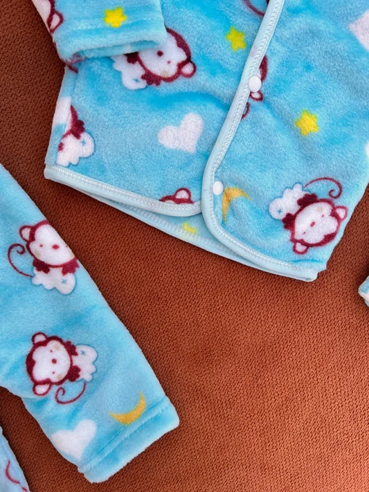 Newborn 3-Piece Velvet Set – Cap, Shirt & Trouser