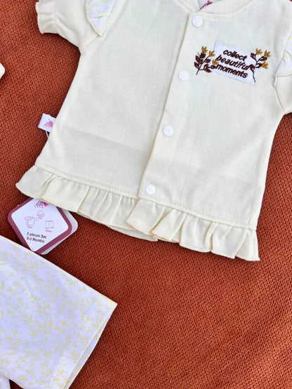 Newborn Baby 3 Pieces Summer Outfit – Shirt, Shorts & Cap