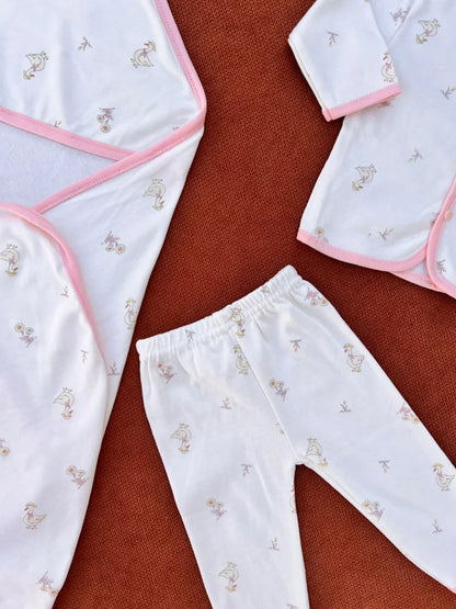 Newborn Summer Cotton Starter Set – 5 Pcs Soft Baby Gift Set