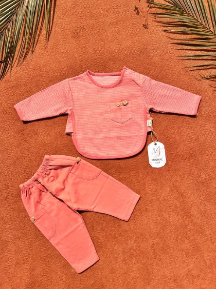 Summer Waffle 2 Piece Outfit Set – Shirt & Trouser