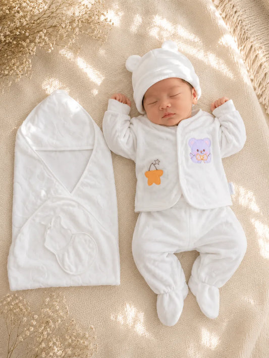Newborn 6 Pcs Velvet Winter Starter Set – Soft & Warm