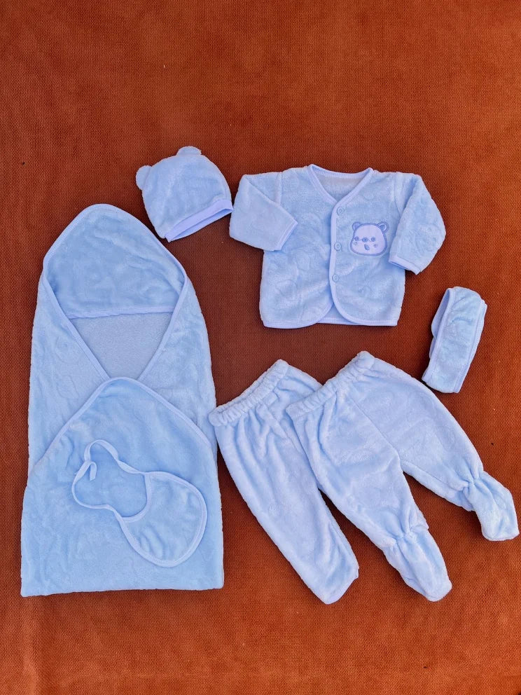Newborn 6 Pcs Velvet Winter Starter Set – Ferozi