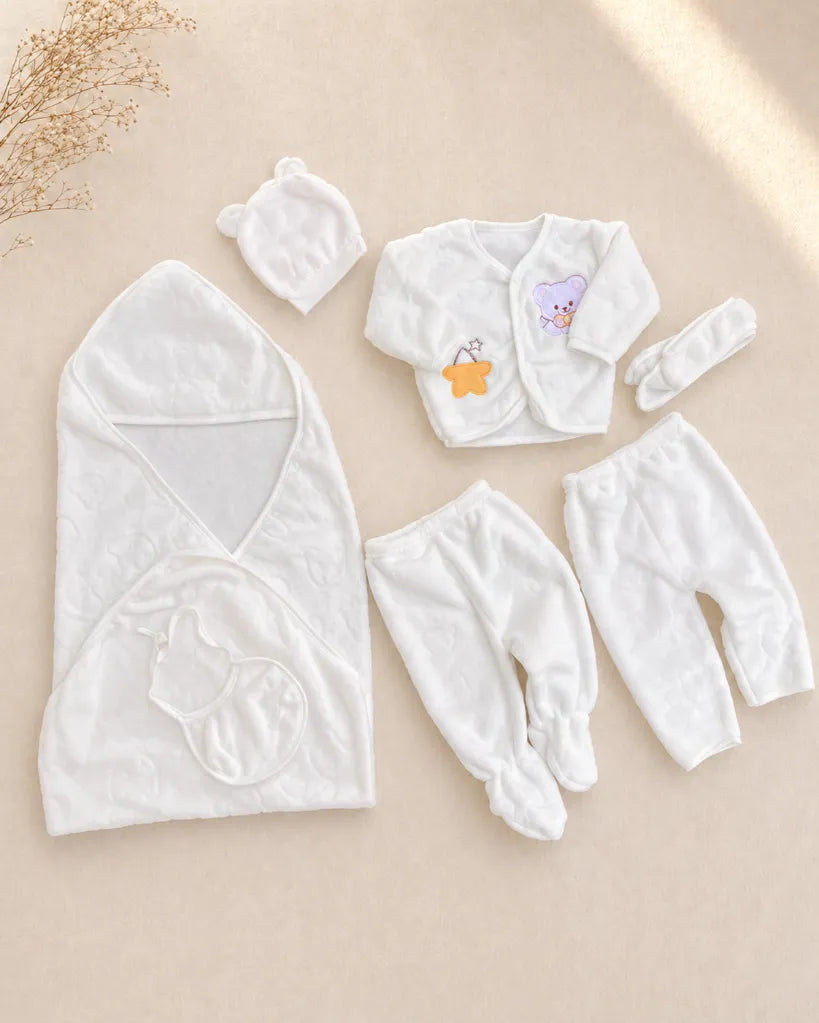 Newborn 6 Pcs Velvet Winter Starter Set – Soft & Warm