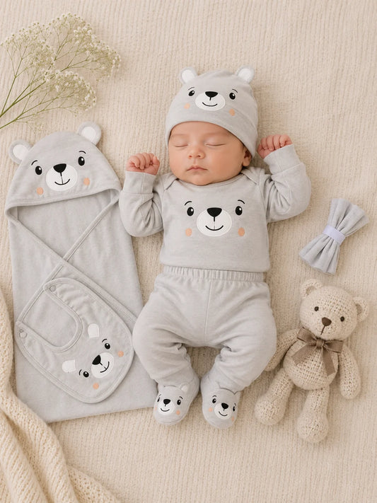 Newborn 8 Pcs Summer Starter Set - Grey