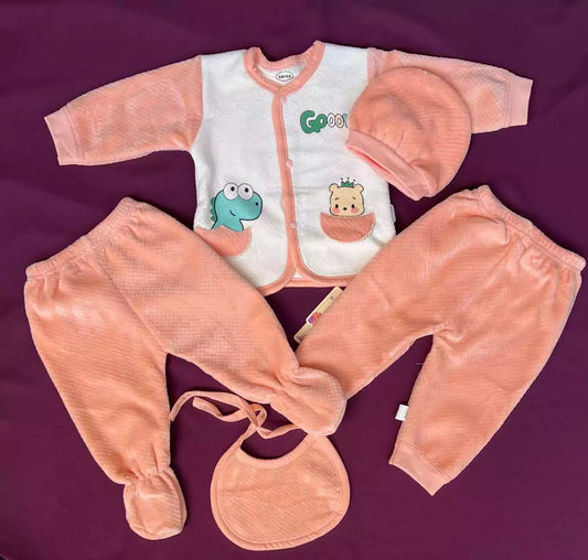 Newborn Baby 5 Piece Velvet Set