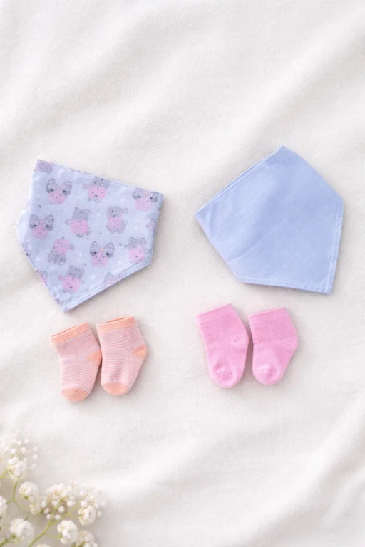 Newborn Bib & Socks Set – Soft Cotton