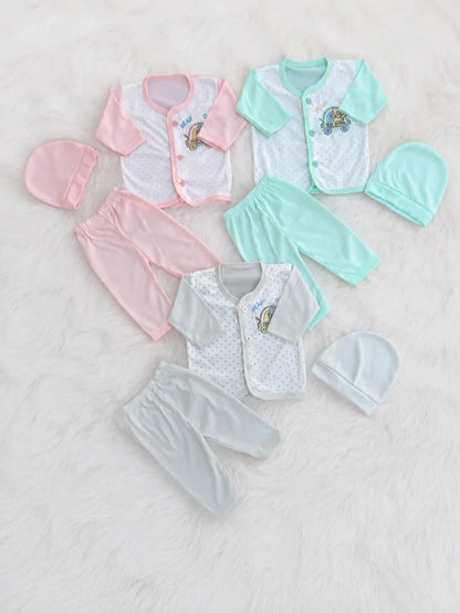 Newborn Jabla Dress Set Pack of 3 – 100% Cotton Summer Wear