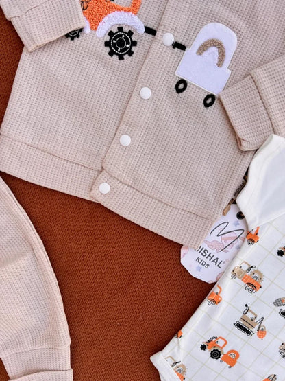 Newborn Summer Waffle Hoodie & Bodysuit Set – Soft & Breathable Outfit