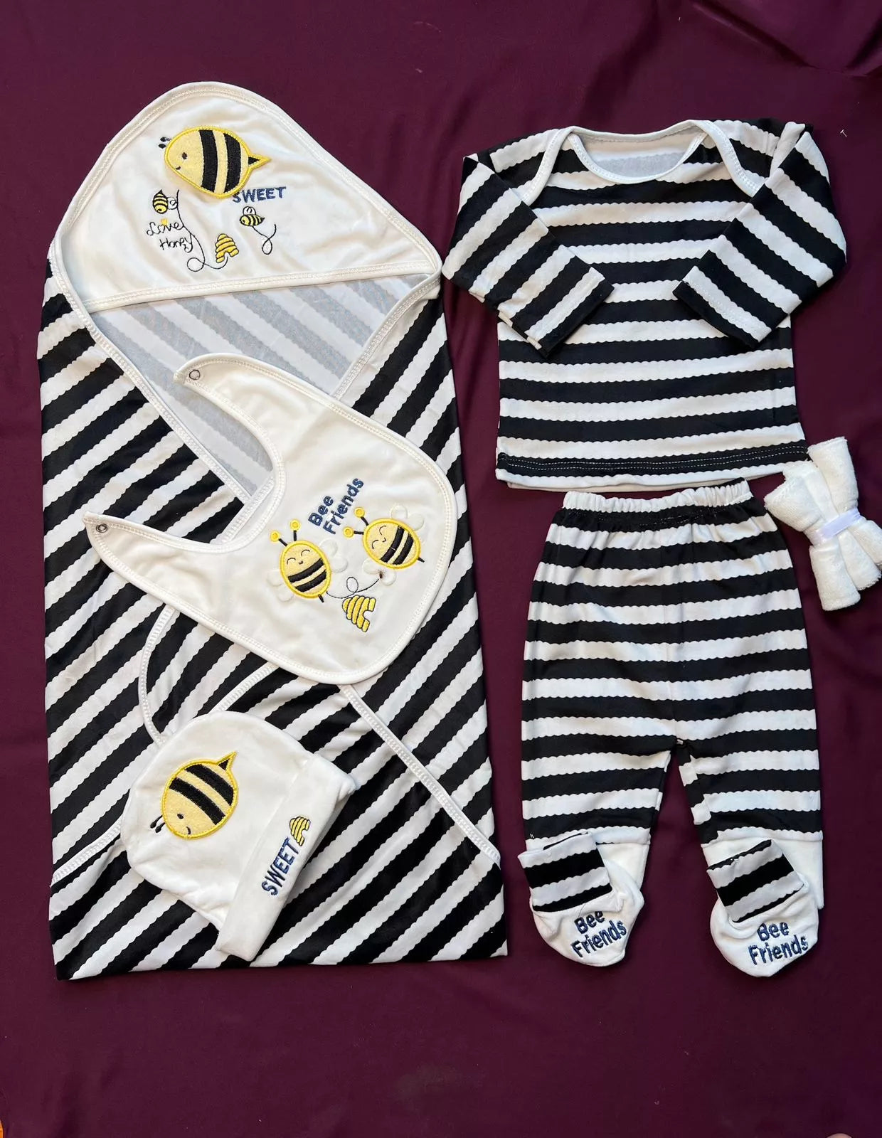 Mid Season Newborn light Velvet Starter Set | 9 Pcs Baby Essentials Bundle