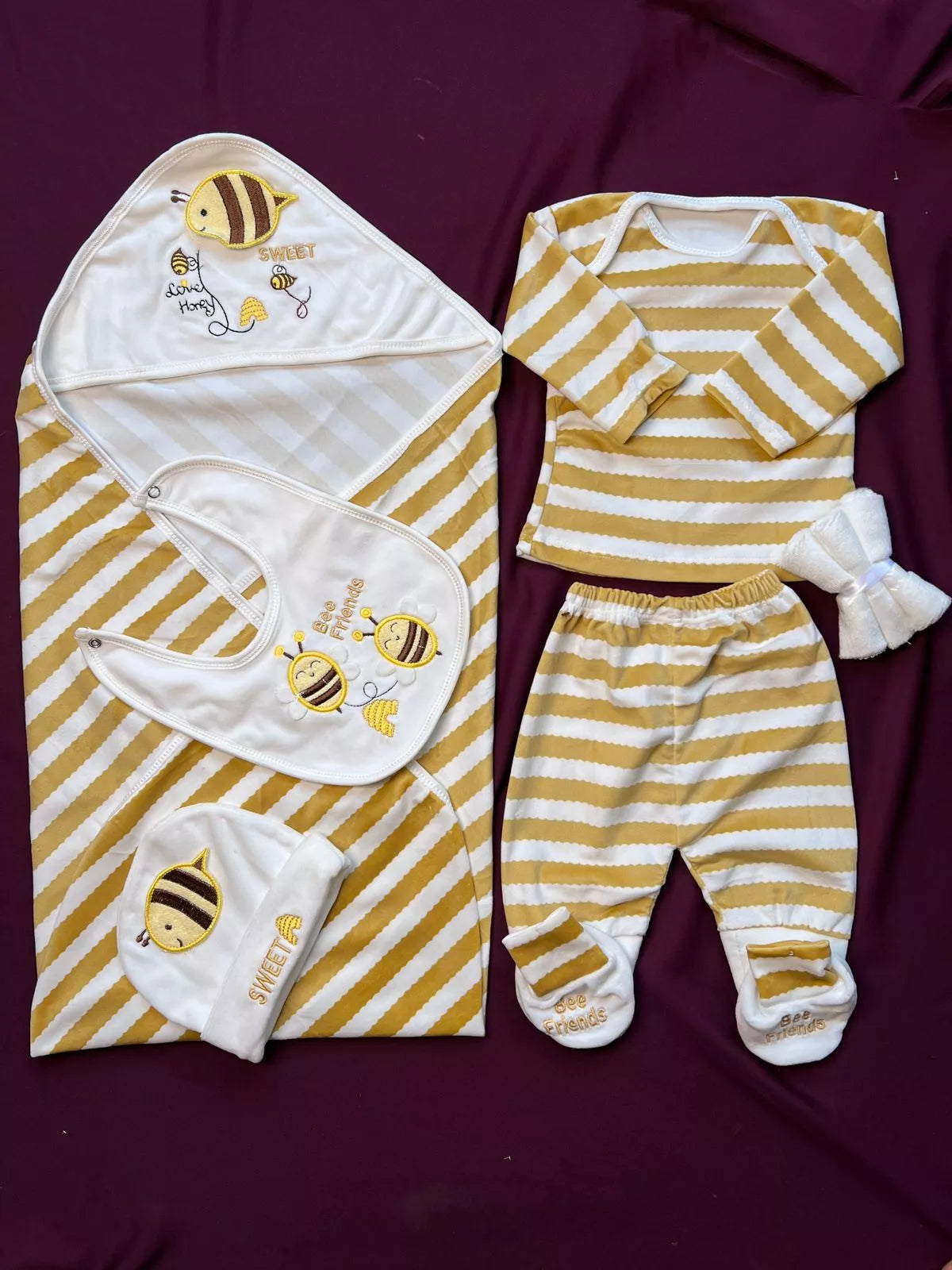 Mid Season Newborn light Velvet Starter Set | 9 Pcs Baby Essentials Bundle