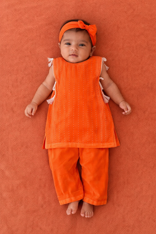 Baby Girl Fancy Summer Outfit Set – Soft Stylish 4 Pcs Dress Set