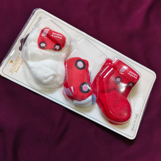 Pack of 2 Baby Socks with Hand Band