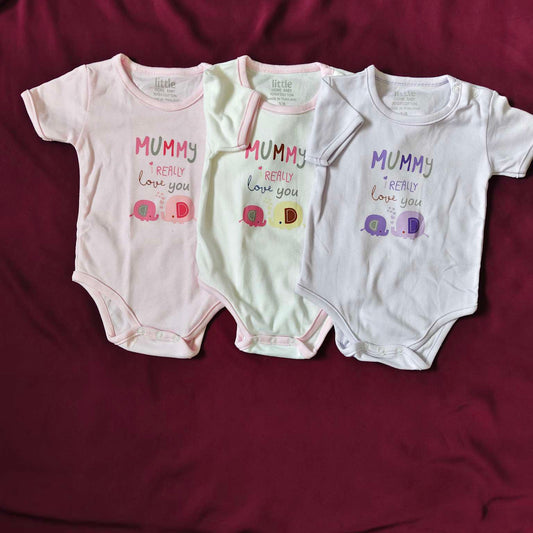 Pack of 3 Baby Bodysuits