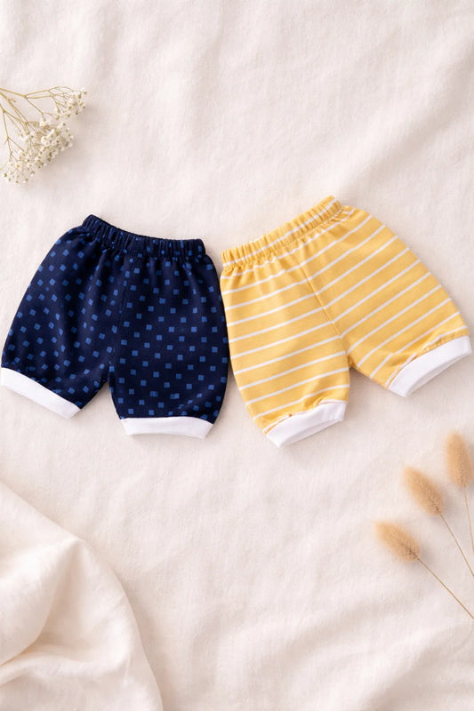 Pack of 2 Imported Baby Shorts – Small Size Cotton Summer Shorts