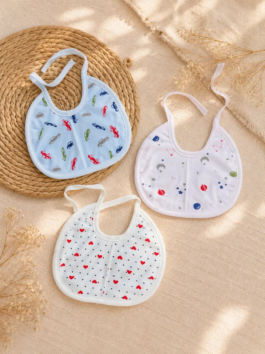 Pack of 3 Baby Bibs – Soft & Absorbent Feeding Bibs for Newborns