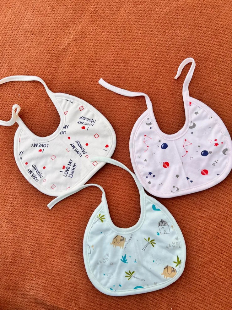 Pack of 3 Baby Bibs – Soft & Absorbent Feeding Bibs for Newborns