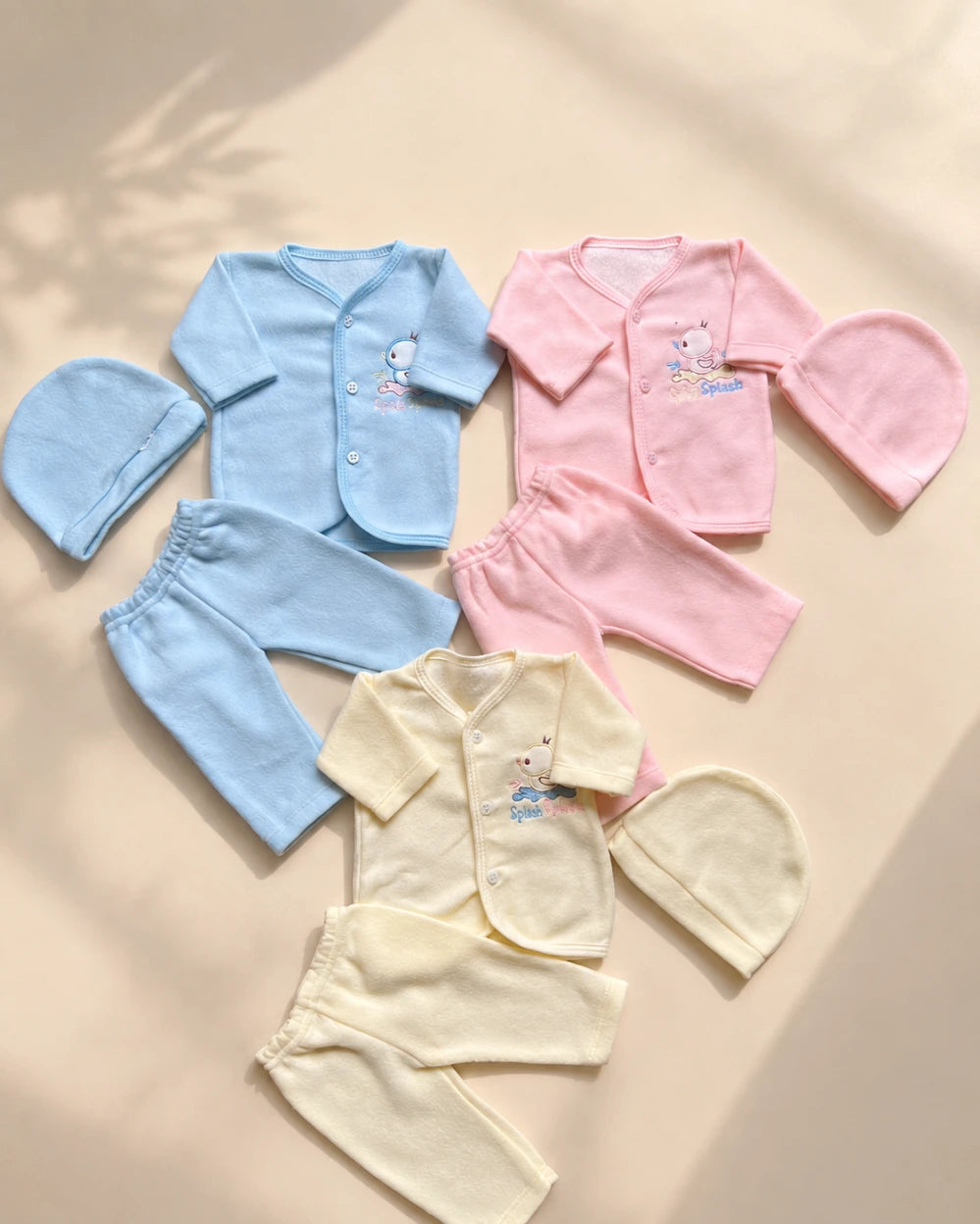 Kids Essentials Pack of 3 Newborn Winter Jabla Dresses - Soft, Warm & Comfortable