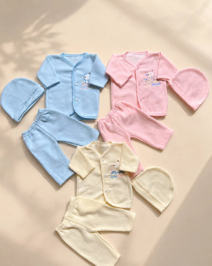 Kids Essentials Pack of 3 Newborn Winter Jabla Dresses - Soft, Warm & Comfortable