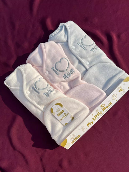 Pack of 3 Newborn Winter Jabla Dresses – Soft, Warm