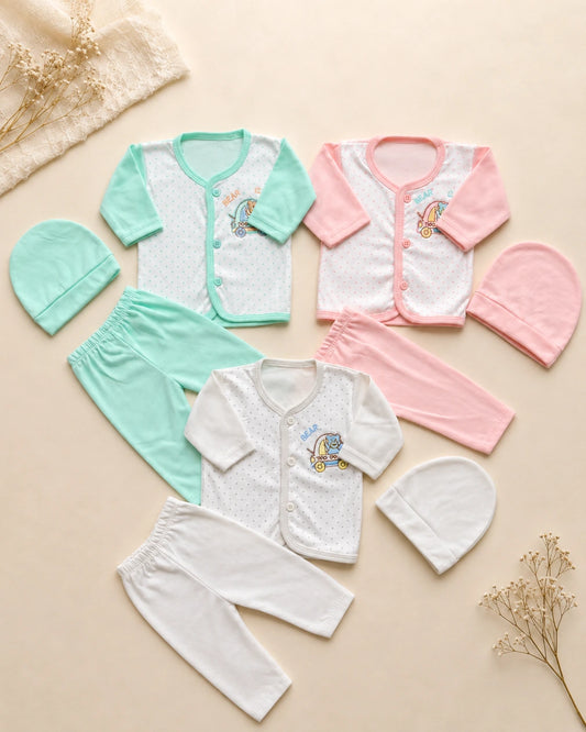 Soft Summer Pack of 3 Dresses for Newborn