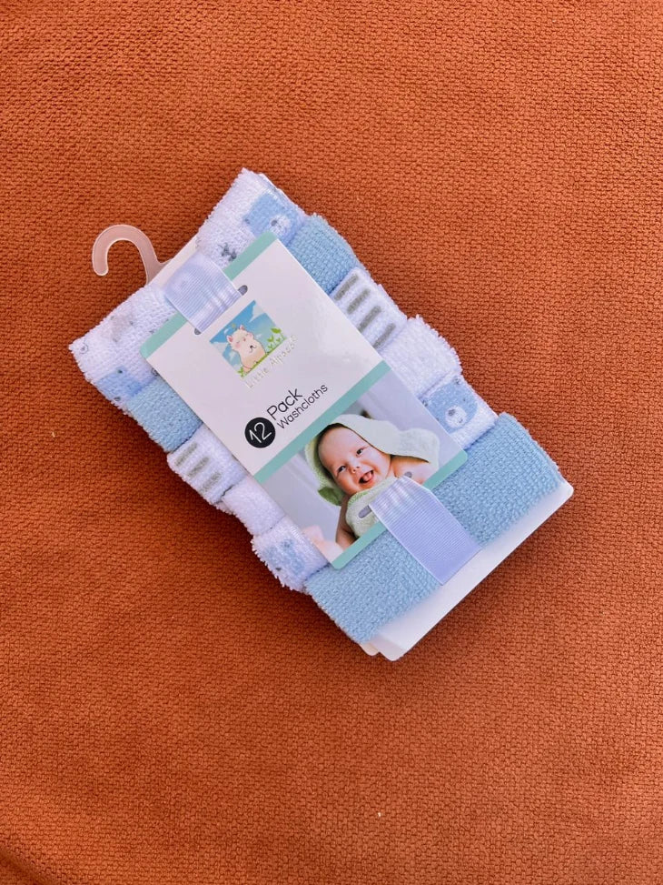 Pack of 12 Soft Baby Face Towels – Gentle & Absorbent Washcloth Set