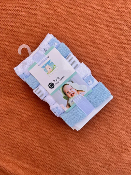 Pack of 12 Soft Baby Face Towels – Gentle & Absorbent Washcloth Set