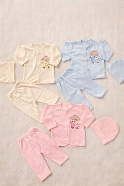 Pack of 3 Newborn Jabla Dress Set – 100% Cotton Summer Wear