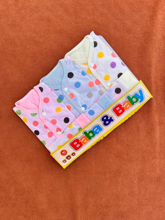 Pack of 3 Summer Jabla Dress for Newborn Baby – Soft Cotton Set